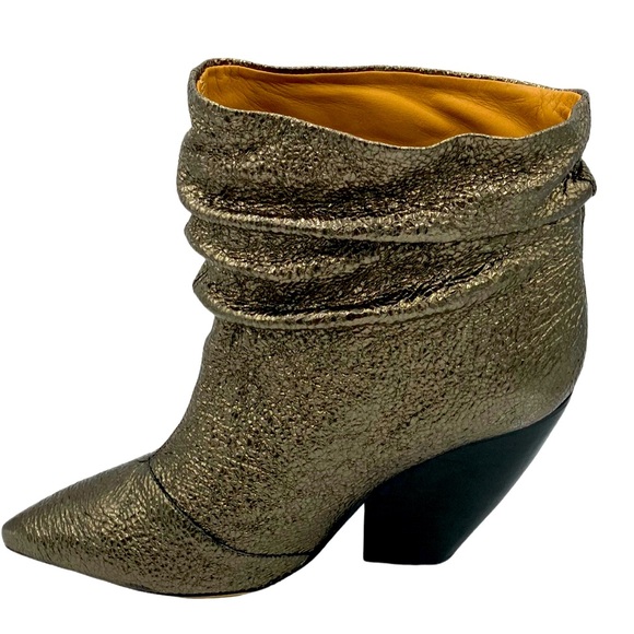 NIB IRO Elektro Metallic Leather Ankle Boot in Lame Argent - EU Sz 41 = US Sz 11